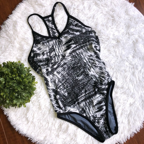 Champion Other - Champion One Piece Racerback Black/White Swimsuit